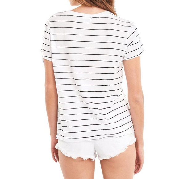 NEW Wildfox Triceratops Stellar Stripe Crew Dinosaur Distressed Destroyed Top XS - Picture 2 of 9